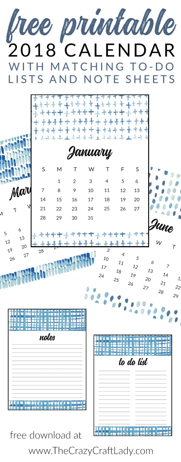 Free Printable 2018 Calendars  Watercolor And Shibori within Blank Instagram Template 2018