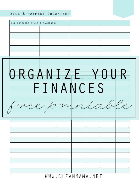 Free Printable  Bill And Payment Organizer | Bill intended for Bill Organizer Printable