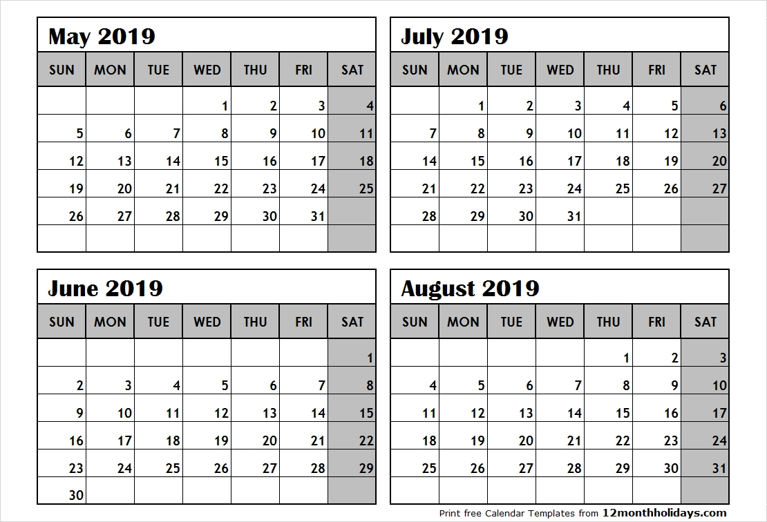 Free Printable Calendar 2020 3 Months Per Page | Example with Three Month Calendar Printable