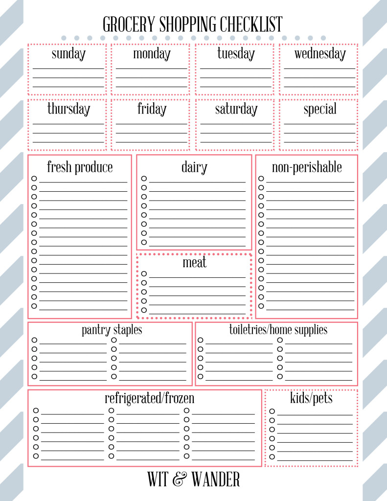 Free Printable Grocery Shopping List  Our Handcrafted Life within Blank Shopping List Template