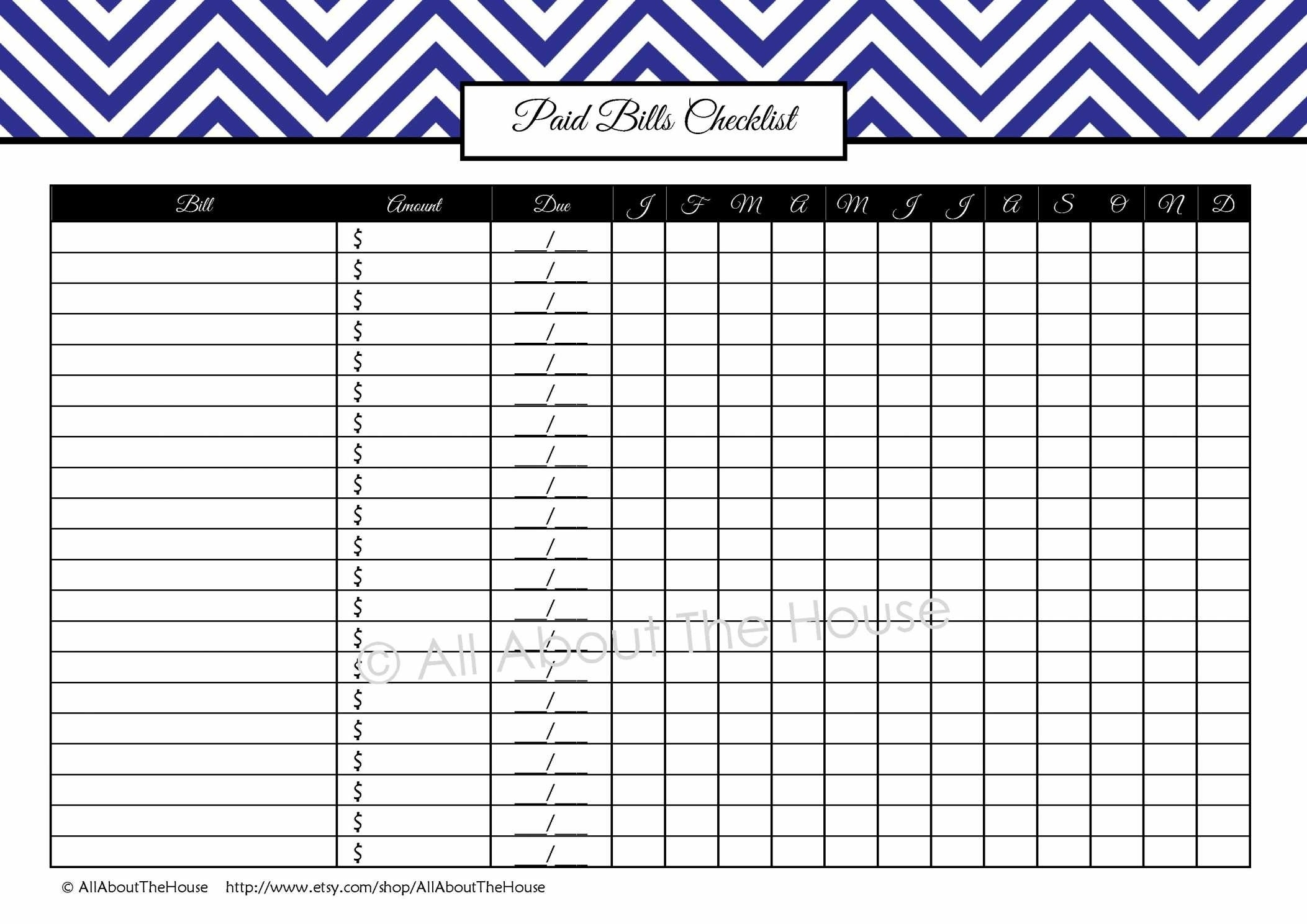 Free Printable Monthly Bill Tracker  Template Calendar Design with Bill Organizer Printable
