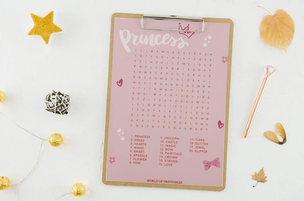 Free Printable Princess Word Search  World Of Printables pertaining to Princess Word Search