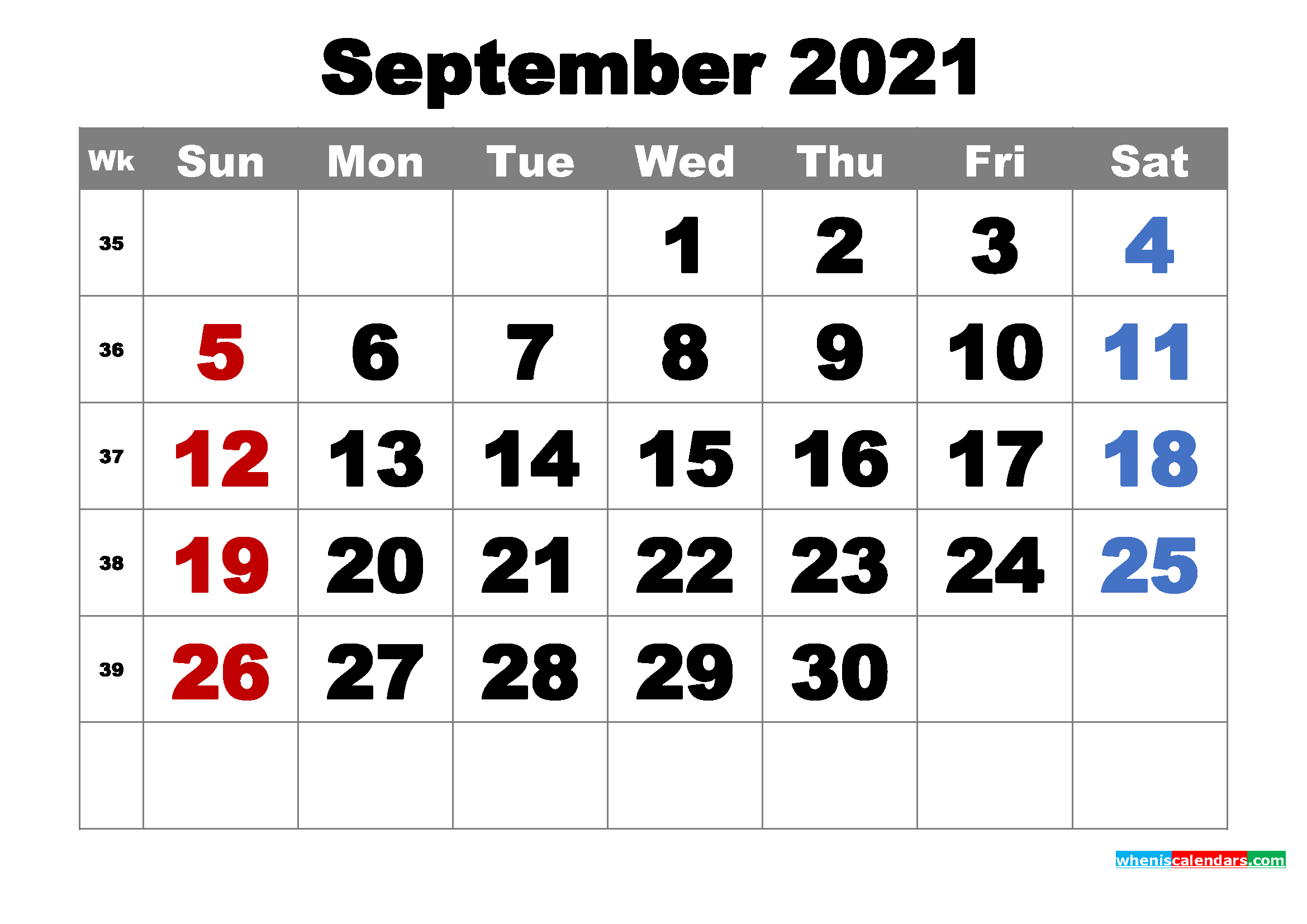 Free Printable September 2021 Calendar Word, Pdf, Image throughout 2021 3 Month Monthly Printable Calendars