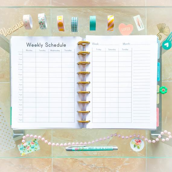 Happy Planner Hourly Weekly Schedule Printable Pdf Mambi intended for Hourly Planner Pdf