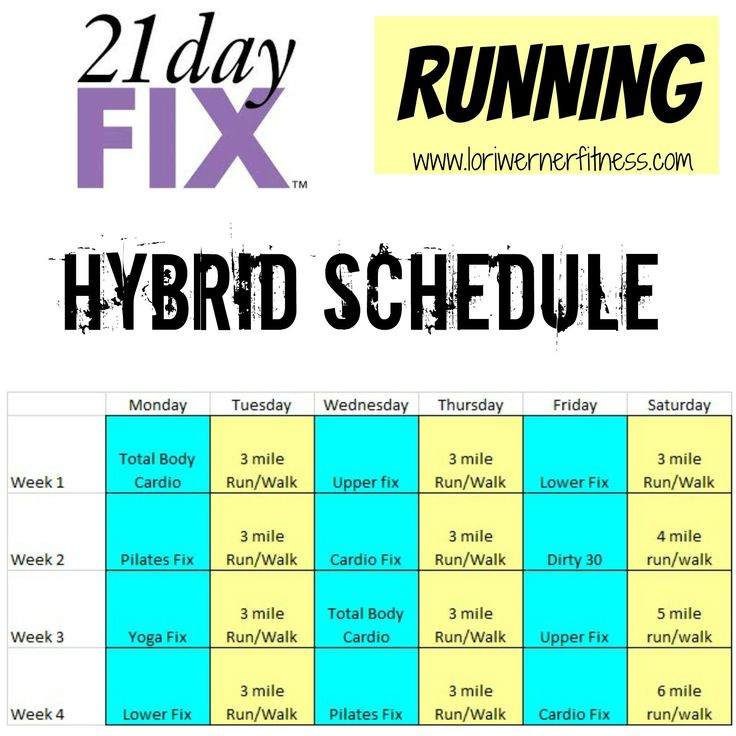 Hybrid Schedules  Lori Werner Fitness | 21 Day Fix inside Piyo 21 Day Fix Hybrid Calendar