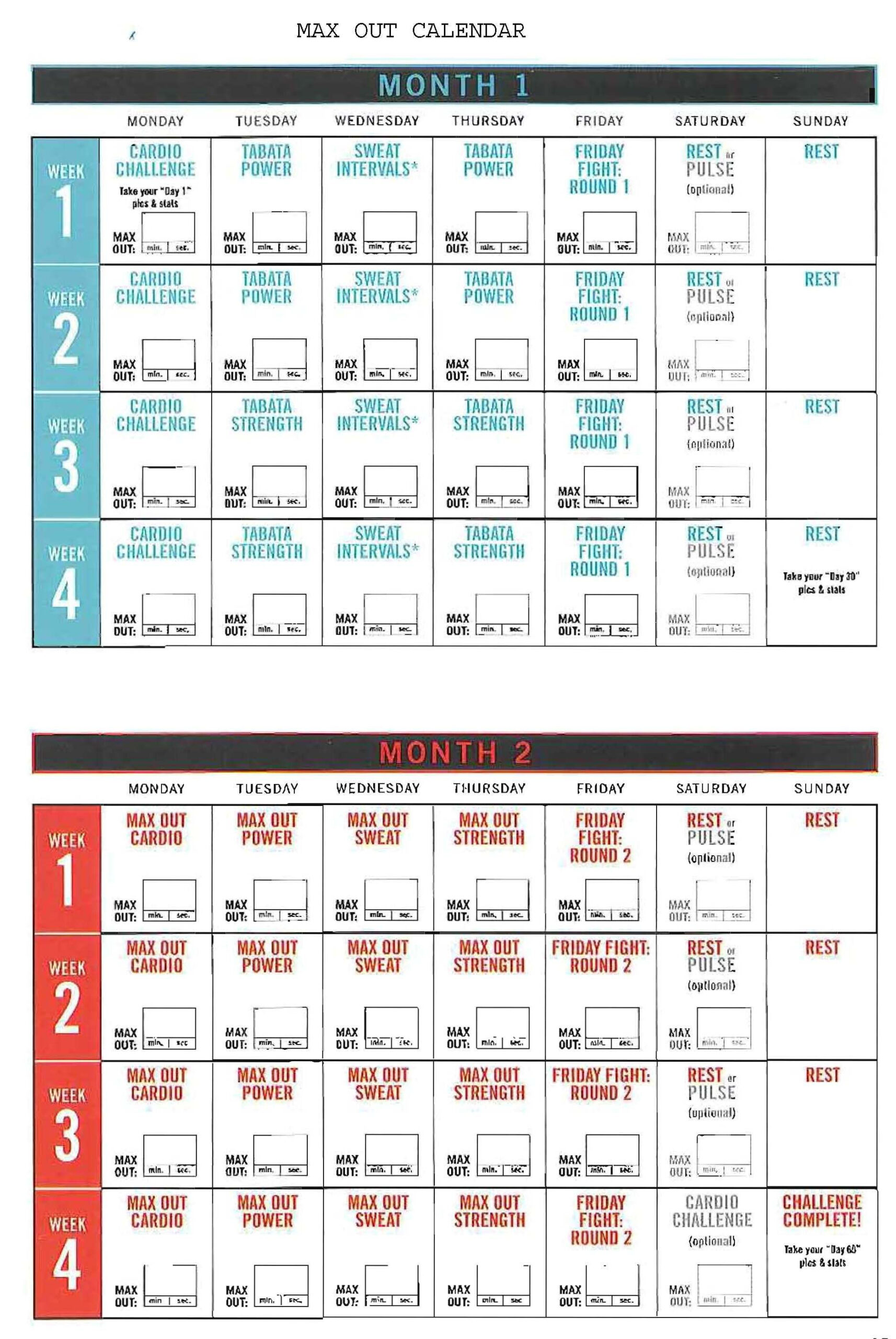 Insanity Max 30 Calendar Pdf | Calendar For Planning intended for Printable Insanity Max 30 Calendar