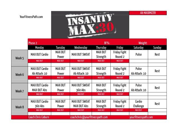 Insanity Max 30 | Insanity Max 30 | Insanity Max 30 for Insanity Max Calendar Pdf