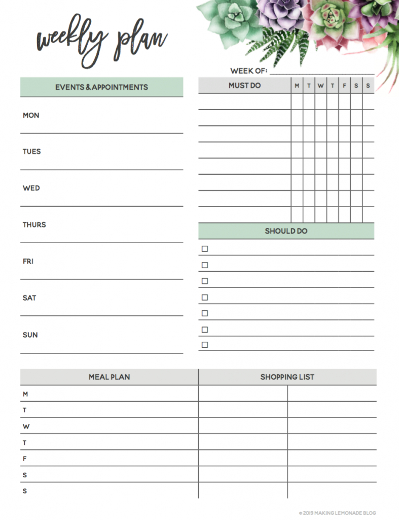 It&#039;S Here! Get Your Free 2020 Printable Planner! | Making within Free Daily Calendar Template