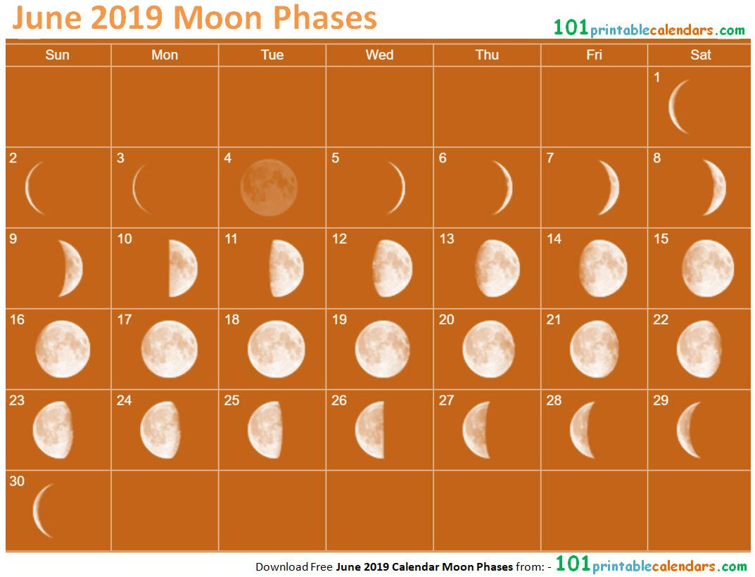 June 2019 Calendar Moon Phases | June 2019 Calendar, 2019 in Calendar 12 Moon Phases