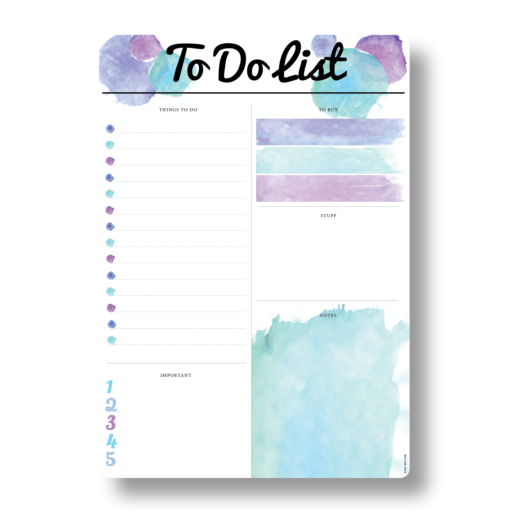 Large Blue &quot;To Do List&quot; Magnetic Whiteboard  Printable pertaining to Printed Planner Whiteboards