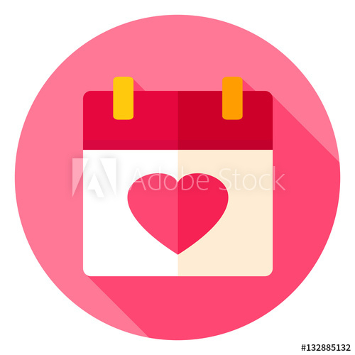 &quot;Love Calendar Circle Icon&quot; Stock Image And Royaltyfree within Calendar Circle Icon