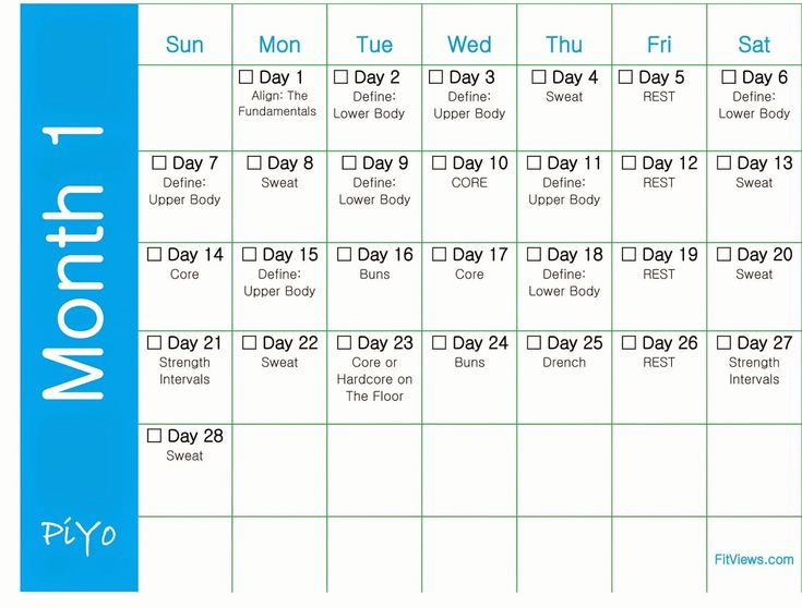 Luxury 34 Design Free Printable Monthly Exercise Calendar intended for Printable Piyo Calendar