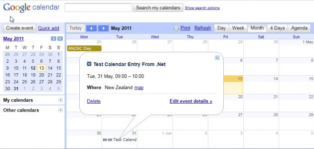 Managing Google Calendar Events Using   Codeproject with regard to Add Image To Google Calendar Event