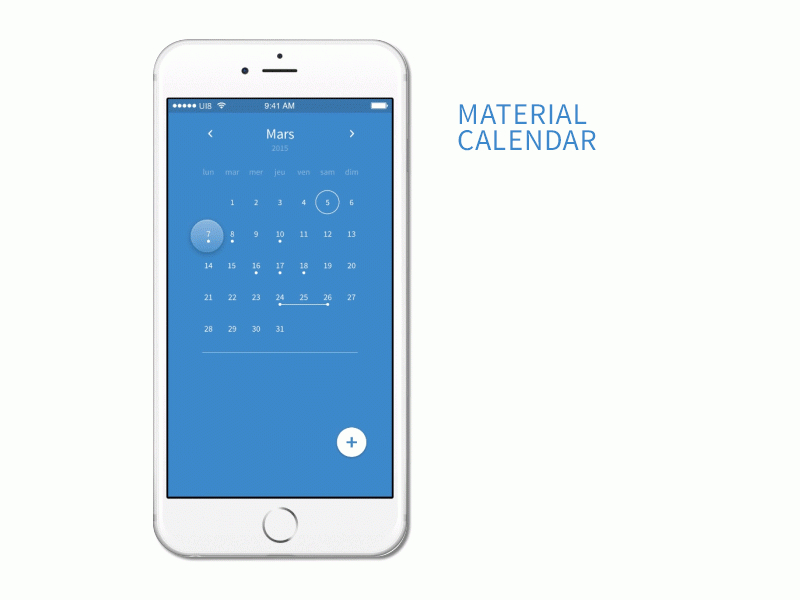 Materiel Calendar By Florian Butour On Dribbble throughout Calendar Icon Material Ui