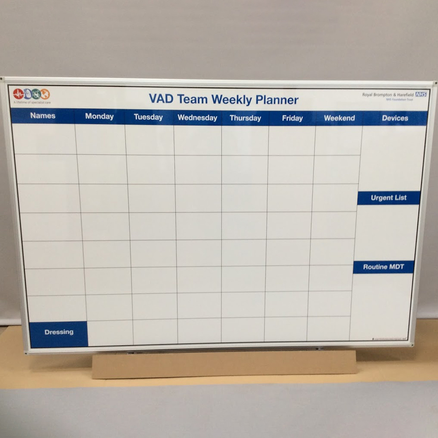 Medical Team Weekly Planner  Custom Printed Whiteboards within Printed Planner Whiteboards