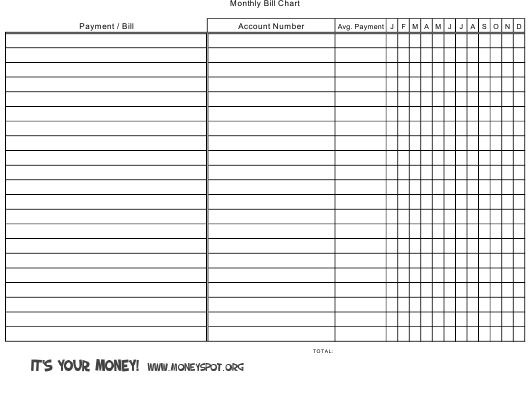 Monthly Bill Chart Template Download Printable Pdf within Monthly Bill Chart Printable