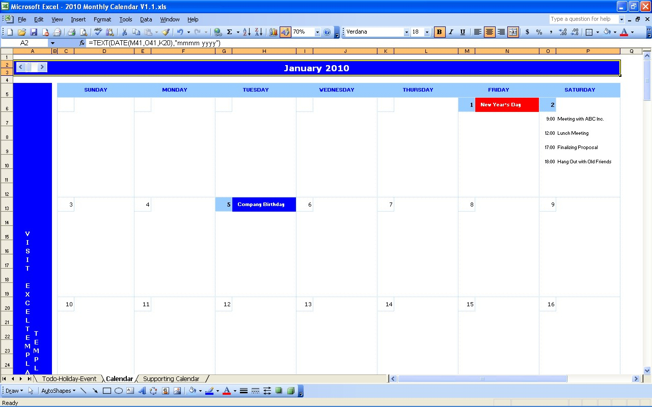 Monthly Calendar  Excel Calendars with regard to Quarterly Calendar Excel