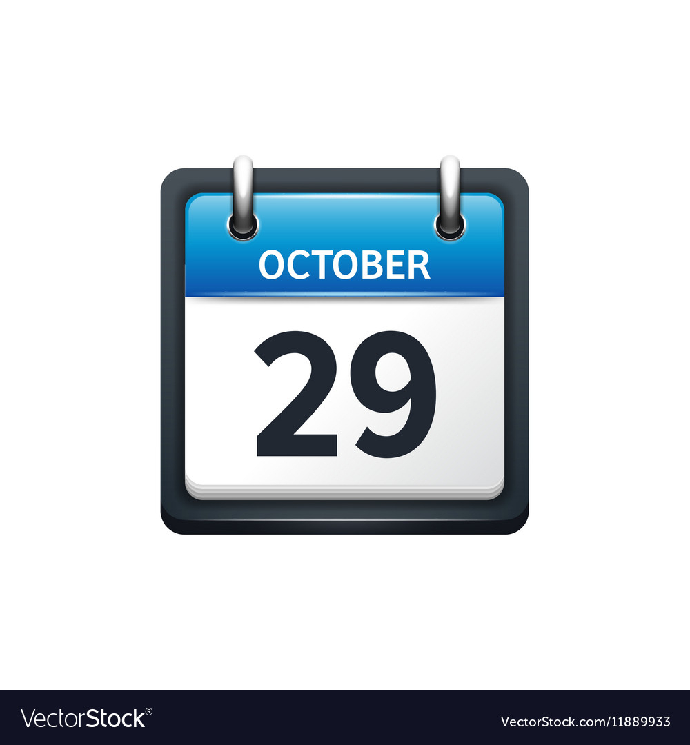 October 29 Calendar Icon Flat Royalty Free Vector Image with Google Calendar Icon Vector