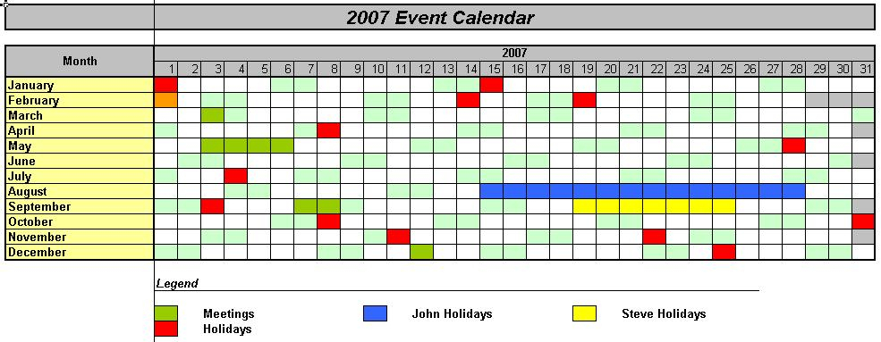 Officehelp  Macro (00037)  Traditional Calendars For Excel pertaining to Yearly Event Calendar Template Excel