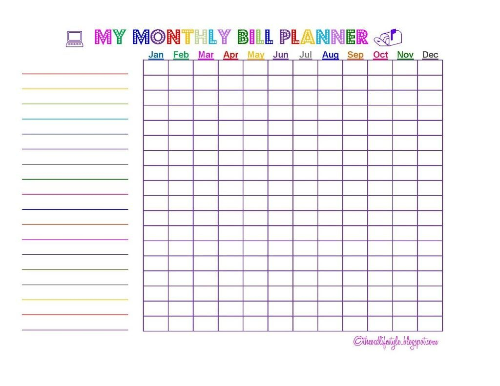 Online Bill Organizer Spreadsheet For Monthly Bill Planner inside Bill Organizer Printable
