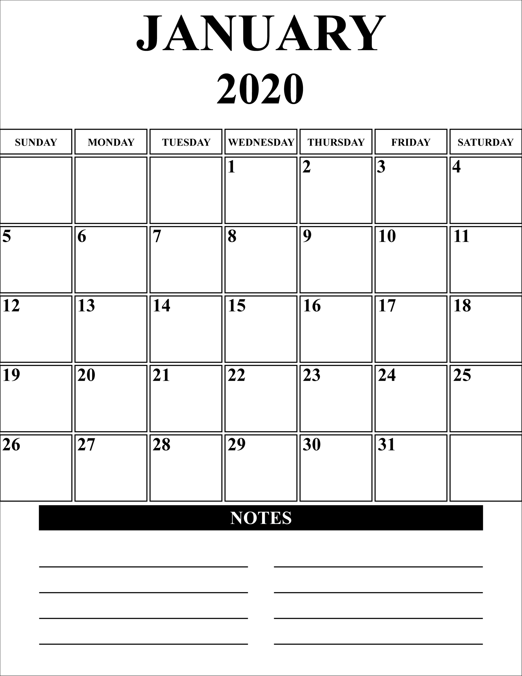 Outlook 2020 Calendar Printable | Example Calendar Printable throughout Blank Monthly Calendar Portrait