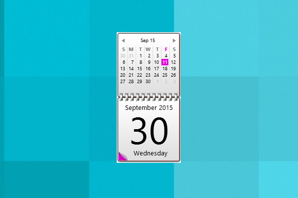 Pink Calendar Windows 10 Gadget  Win10Gadgets regarding Windows 10 Calendar Widget