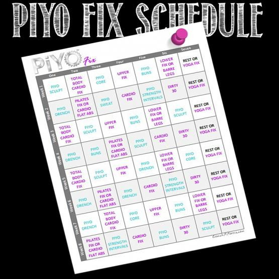 Piyo Fix within Piyo 21 Day Fix Hybrid Calendar