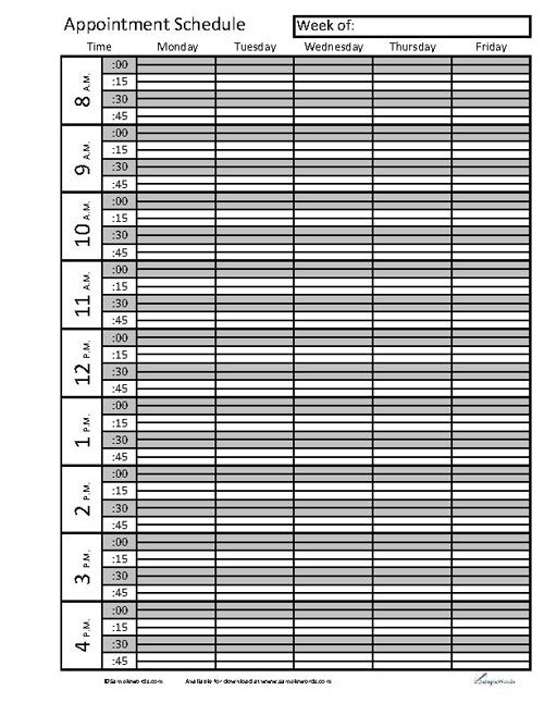 Printable Appointment Book Template  Pdf | Appointment within Am Pm Schedule Template