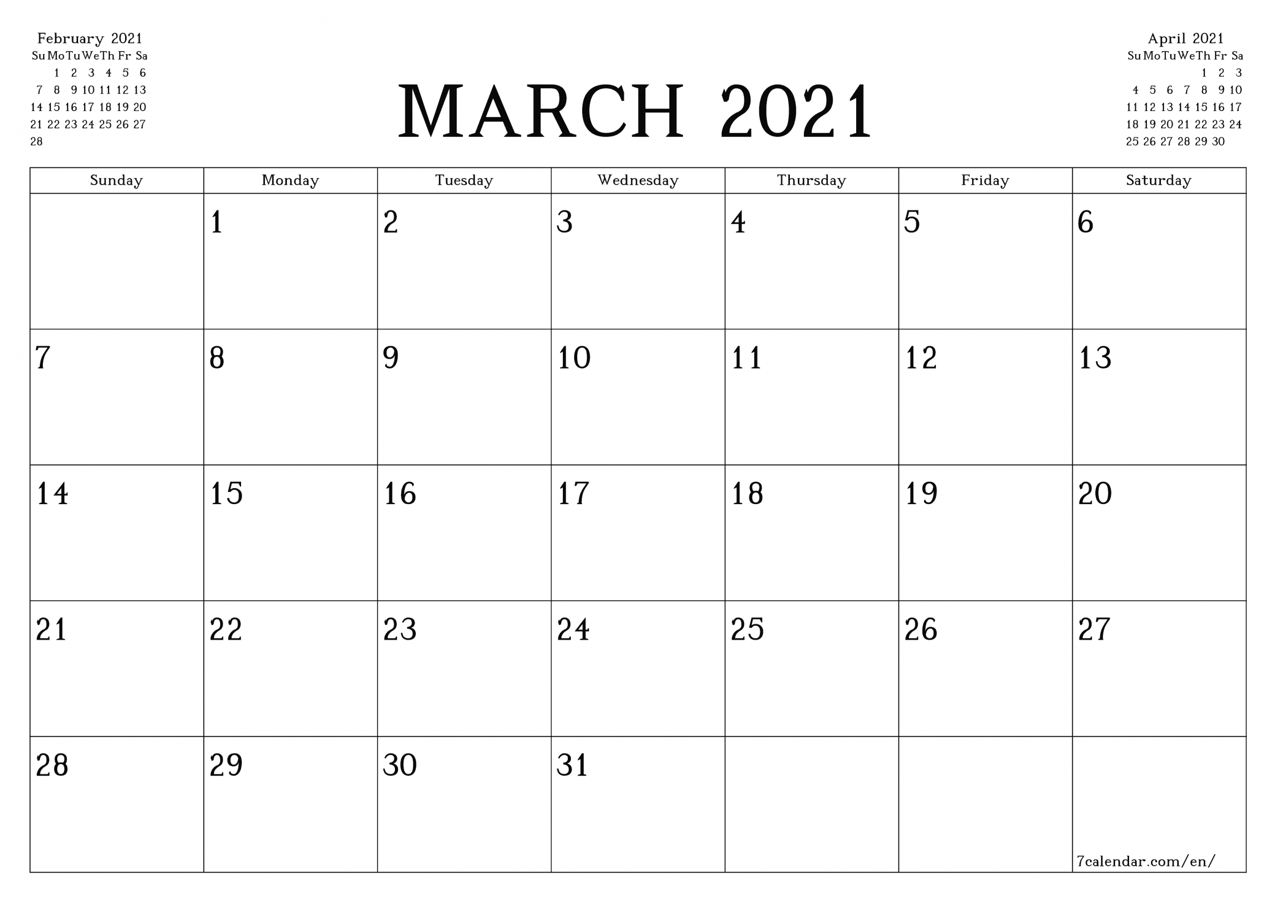 Printable Blank Monthly Calendar 2021 With Lines | Ten within Blank Monthly Calendar With Lines