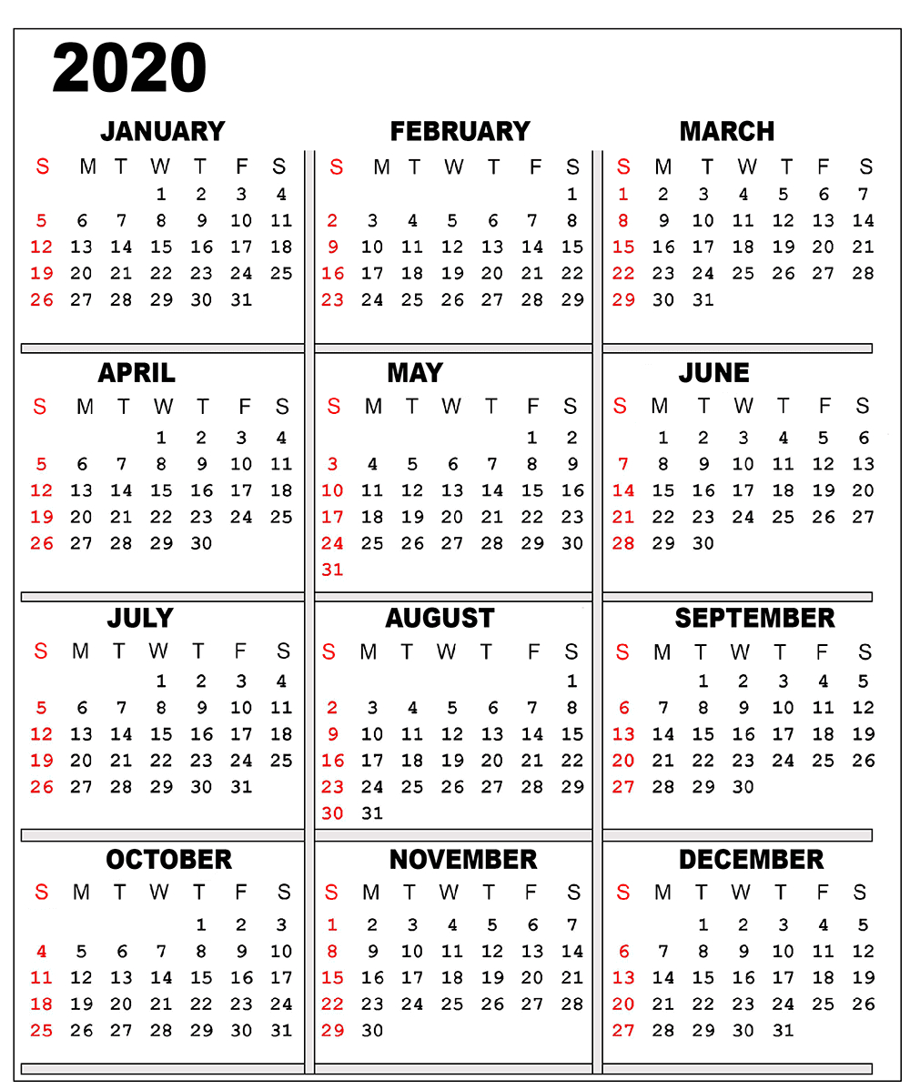 Printable Calendar 2020 No Weekends | Free Printable Calendar regarding Quadax 2021 Julian Calendar