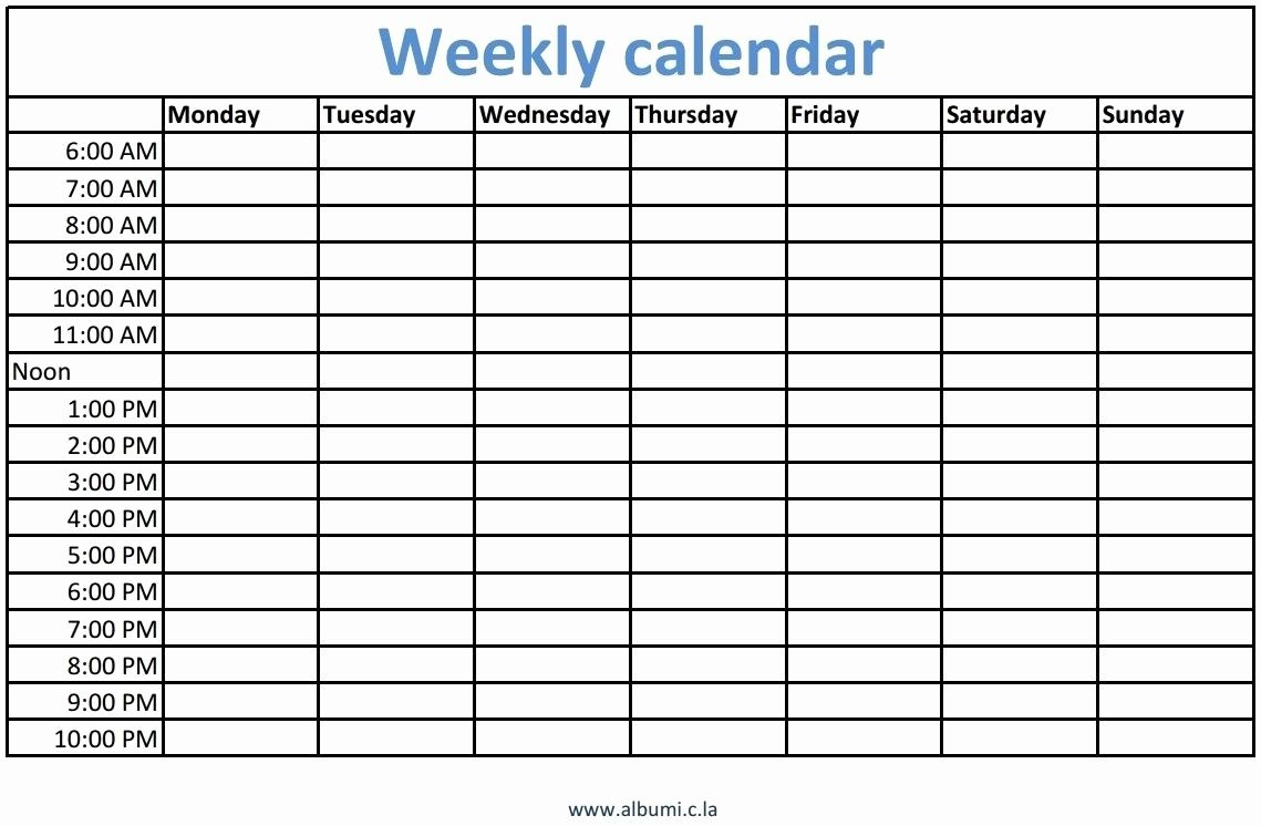 Printable Calendar With Time Slots In 2020 | Blank Weekly throughout Weekly Calendar With Time Slots Printable Free