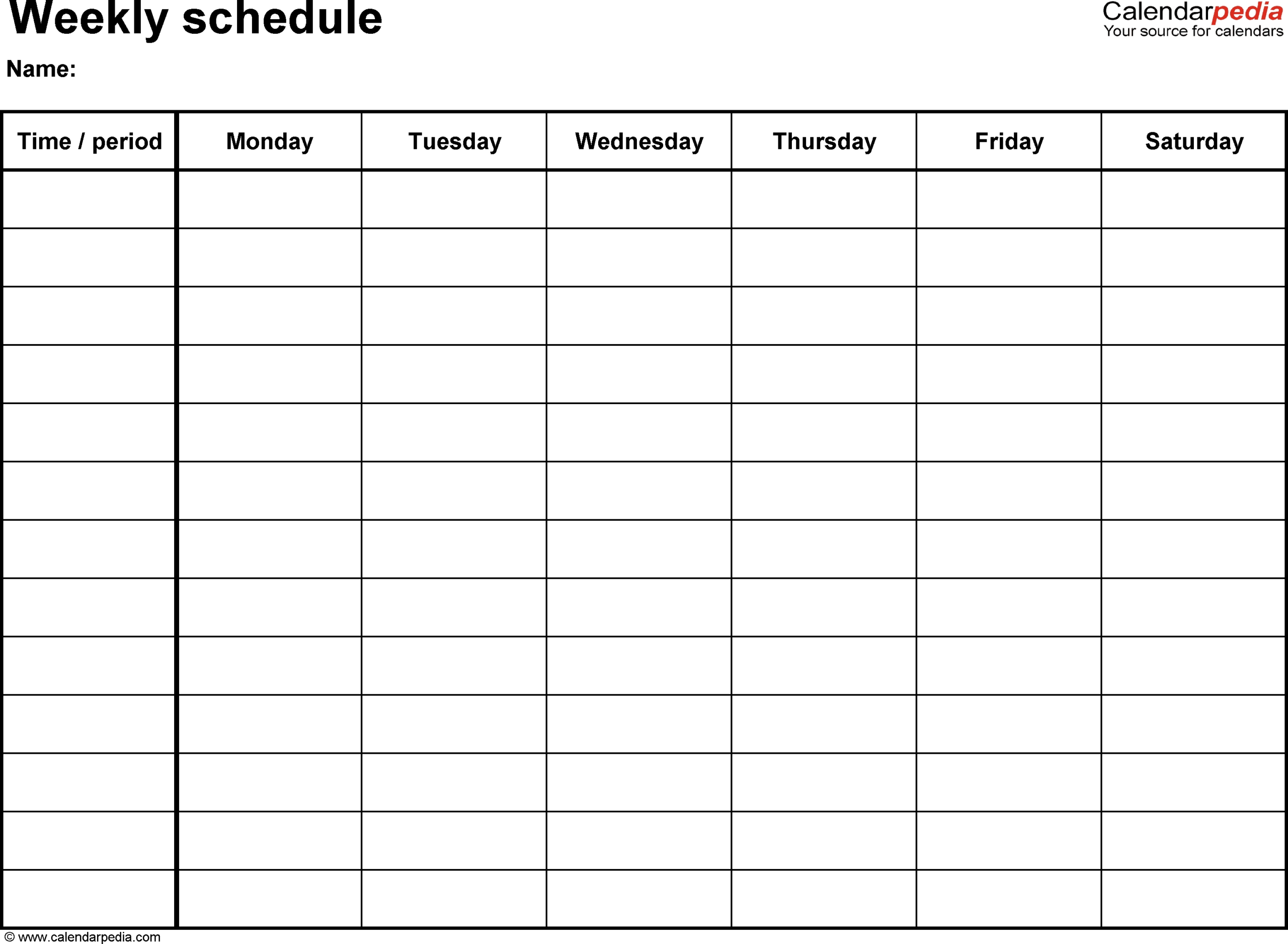 Printable Monthly Calendar Sunday To Saturday No Dates in Sunday To Saturday Week Calendar