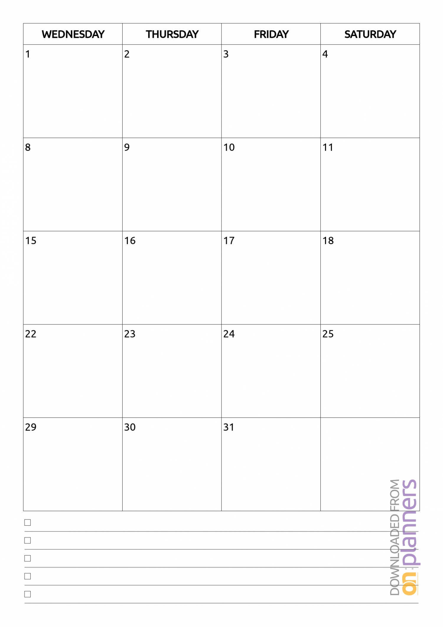 Printable Monthly Calendar Sunday To Saturday No Dates with Calendar Sunday To Saturday
