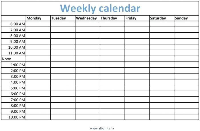 Printable Weekly Calendar With Time Slots That Are Trust with regard to Weekly Calendar With Time Slots Template