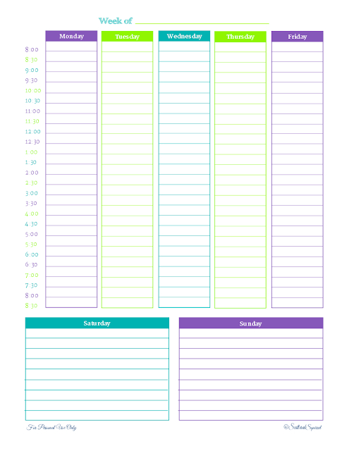 Printable Weekly Planner  Scattered Squirrel with regard to Weekly Hourly Planner Free Printable