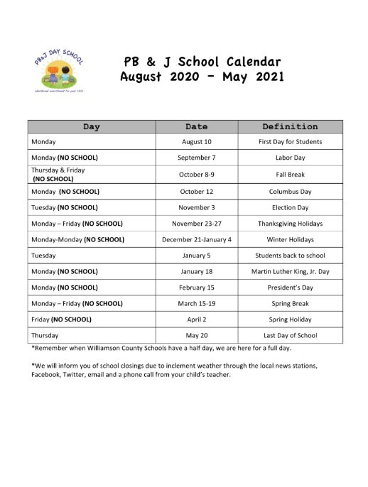 School Calendar regarding Pb County School Calendar