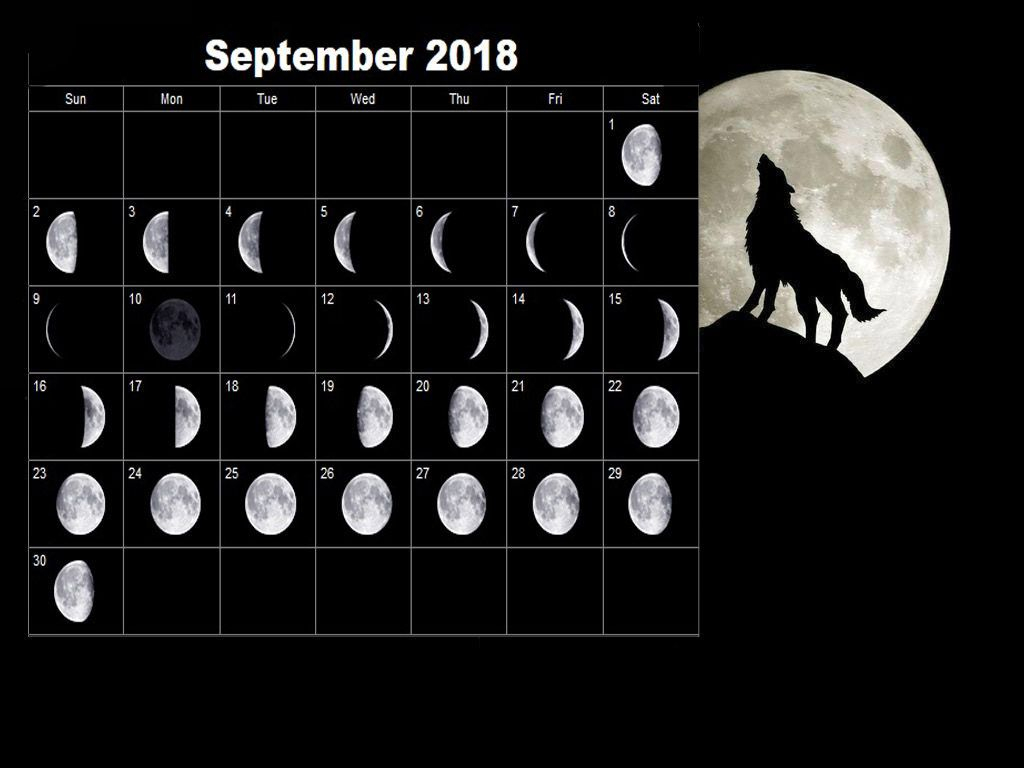 September 2018 Moon Calendar Free Printable | Full Moon with regard to Calendar 12 Moon Phases