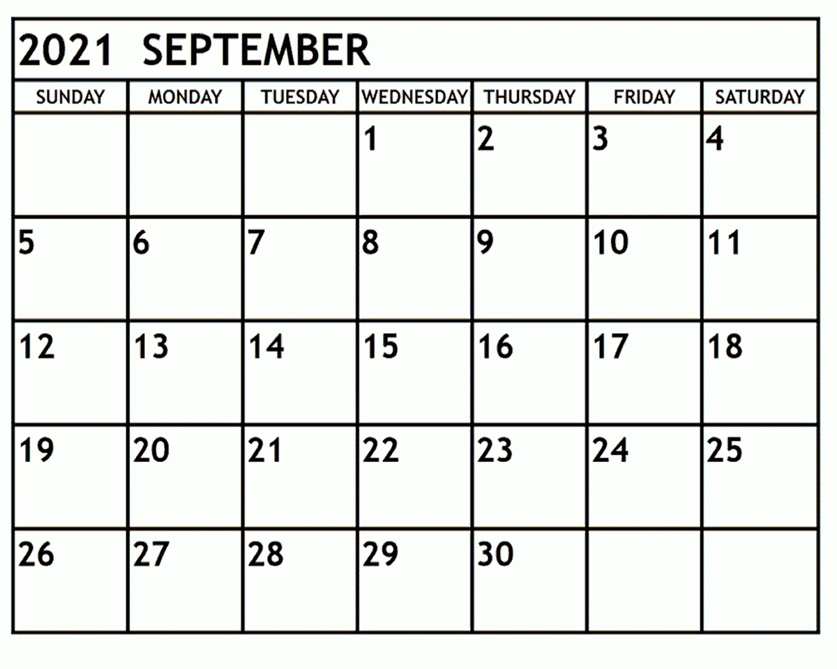 September 2021 Calendar Free Unique Design Template intended for 3 Month Printable Calendar Templates 2021 Sept