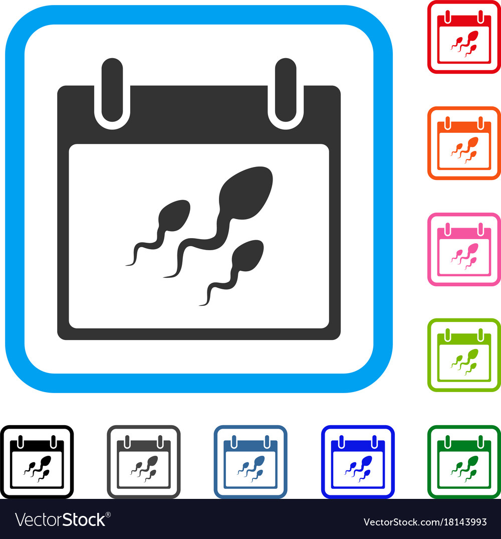 Sperm Calendar Day Framed Icon Royalty Free Vector Image pertaining to Google Calendar Icon Vector
