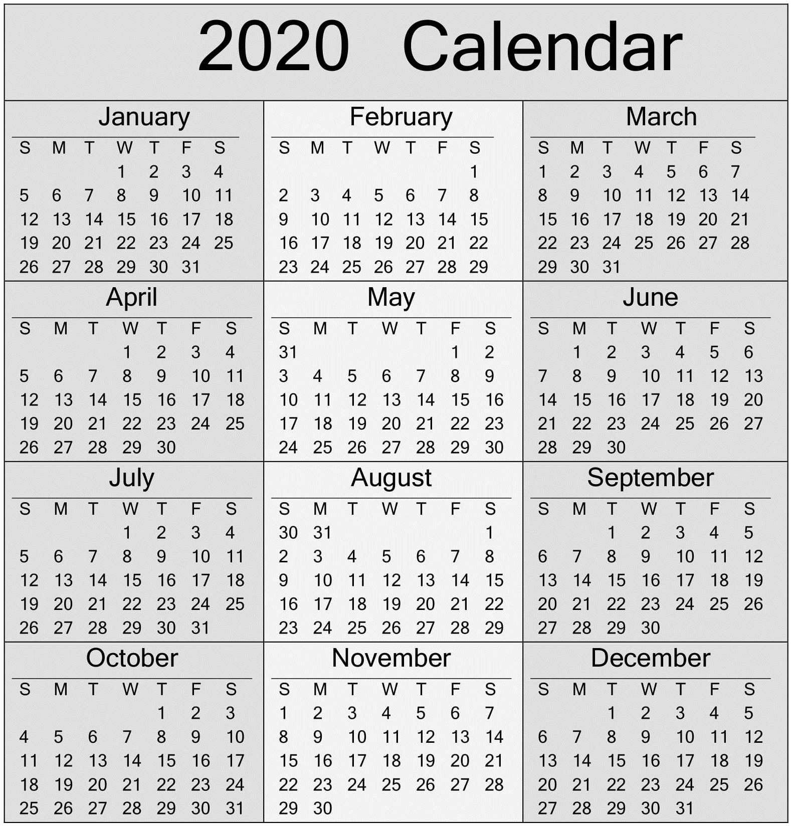 Sunday To Saturday Calendar 2020 Printable | Calendar pertaining to Calendar Sunday To Saturday