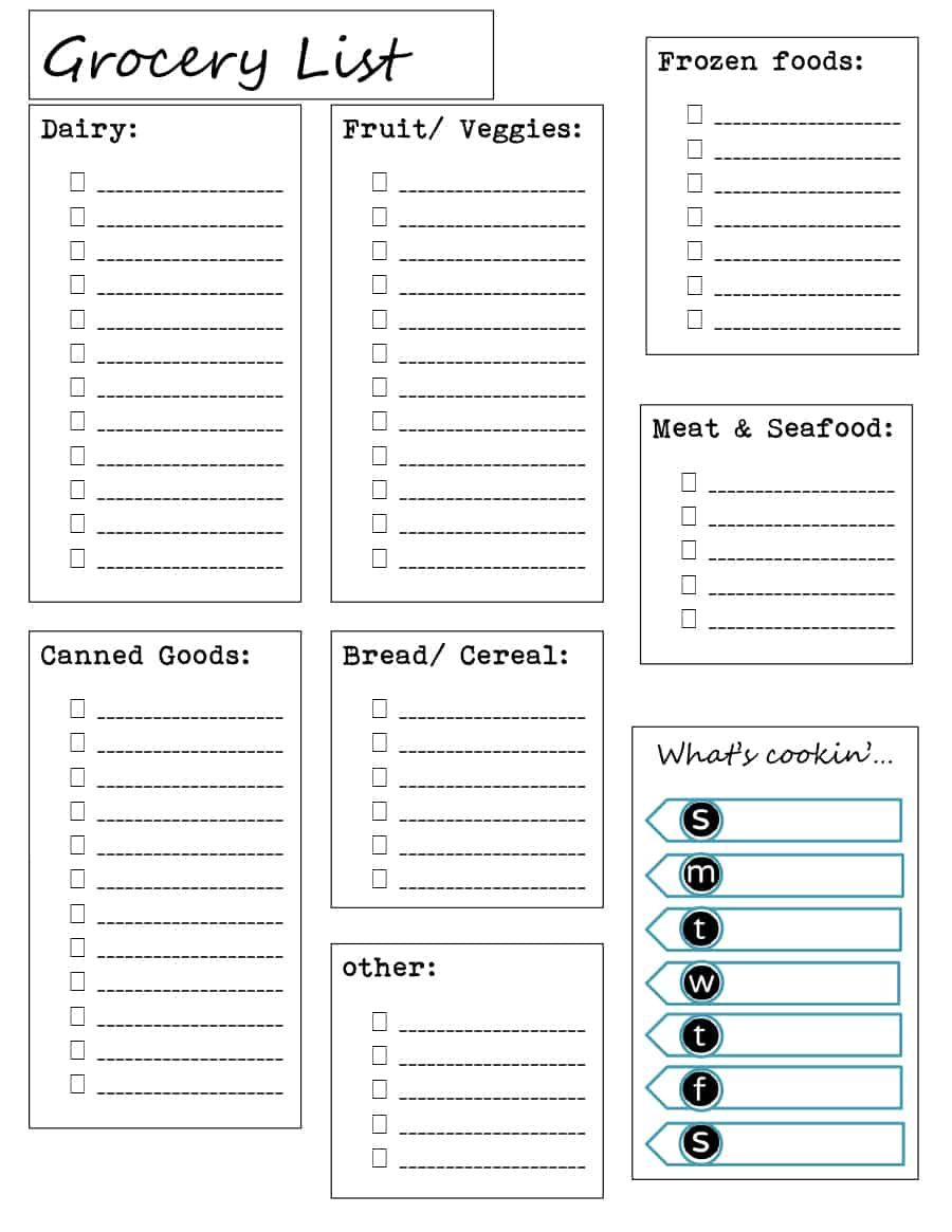 The Breathtaking 40+ Printable Grocery List Templates intended for Blank Shopping List Template