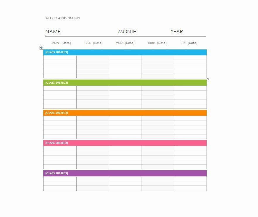 Week Schedule Template Word Unique 26 Blank Weekly pertaining to Weekly Class Schedule Template