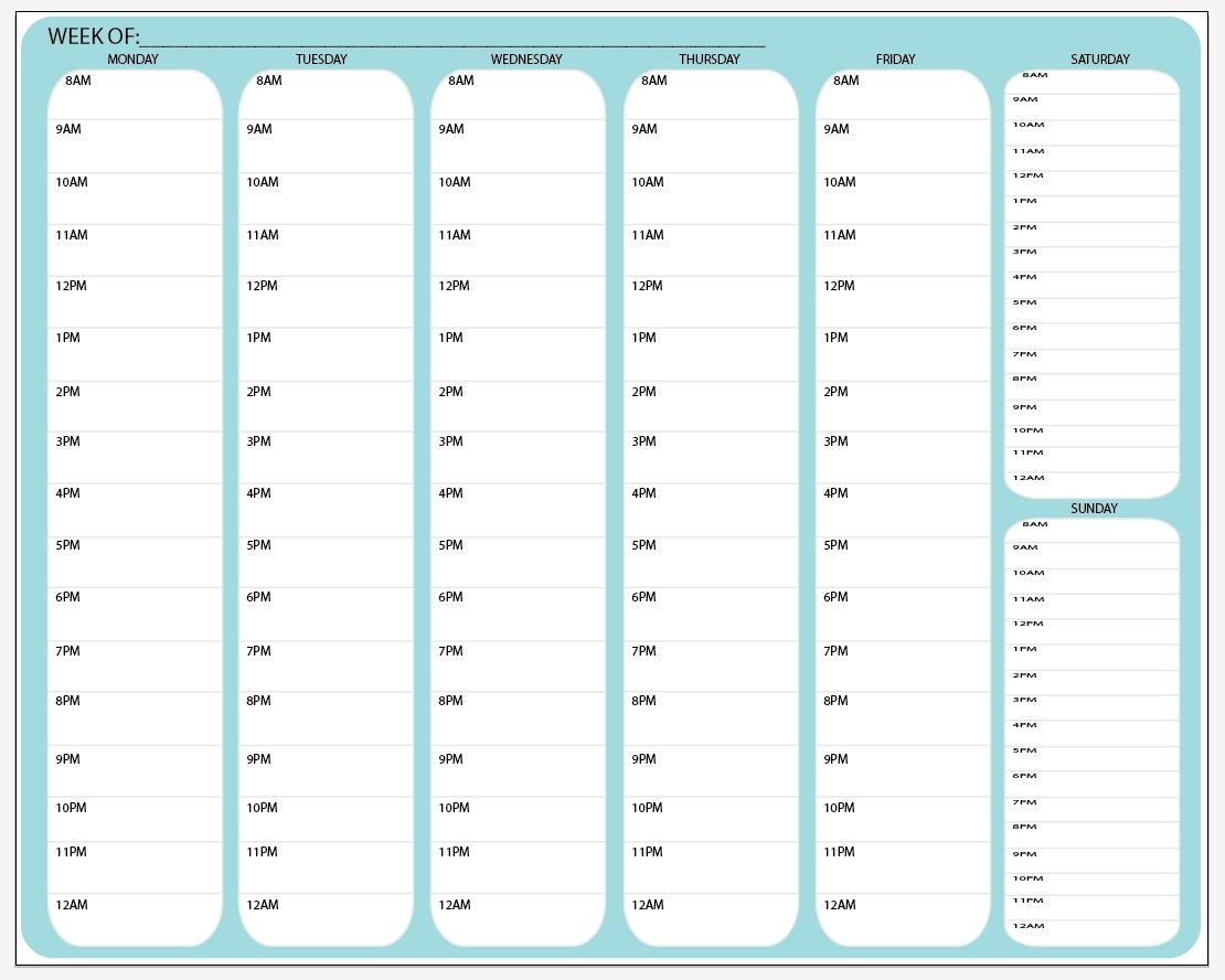 Weekly Calendar With Quarter Time Slots  Calendar regarding Free Weekly Calendar Template With Time Slots