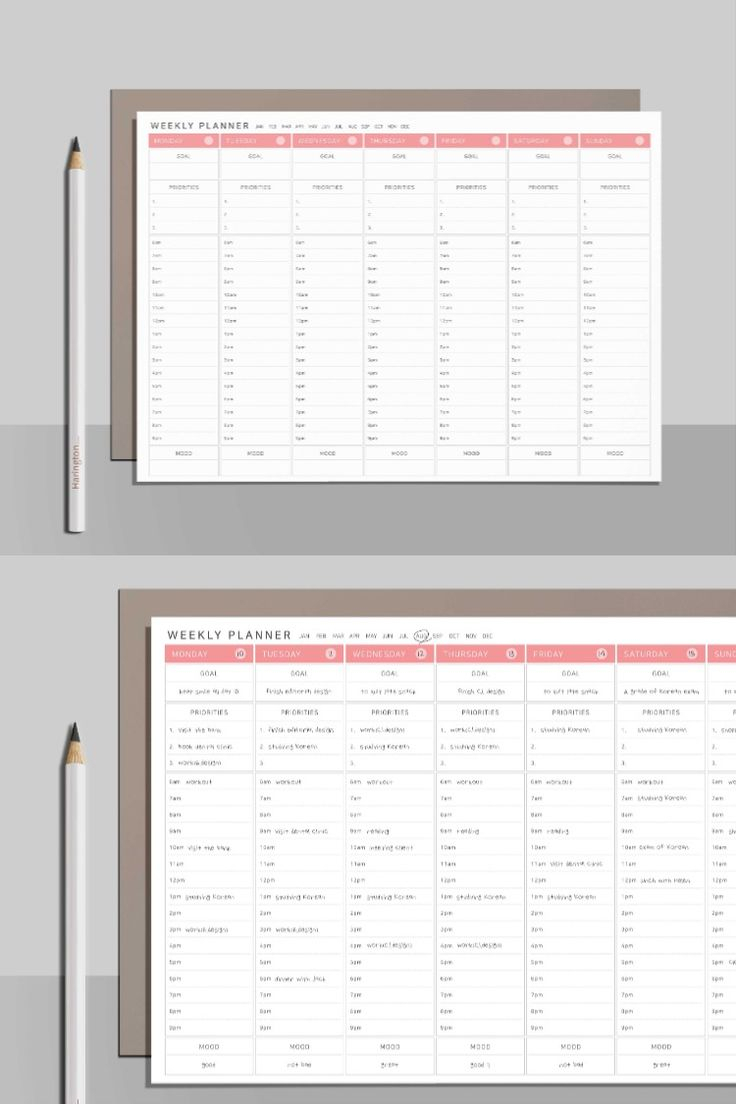 Weekly Hourly Planner, Weekly Planner Printable, Weekly intended for Hourly Planner Pdf