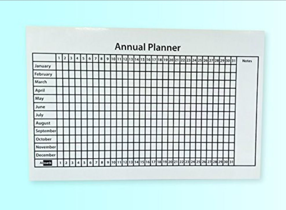 Year Planner Printed On To A Very Modern Unframed Magnetic throughout Printed Planner Whiteboards