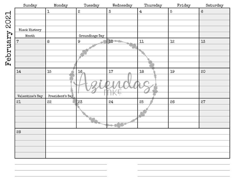 2021 Printable Monthly Calendar 12 Months Instant Download pertaining to 2021 Lined Calendar Printable Excel