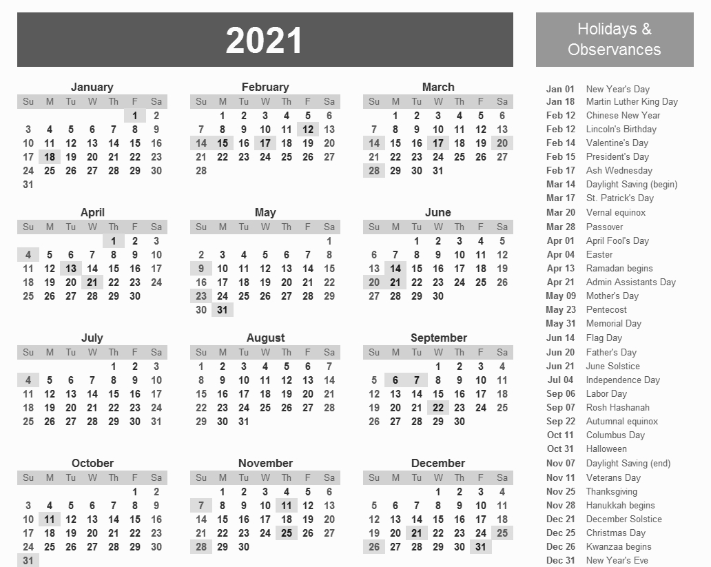 Geico Excel Federal Leave Calendar For 2021 | Calendar pertaining to 2021 Lined Calendar Printable Excel