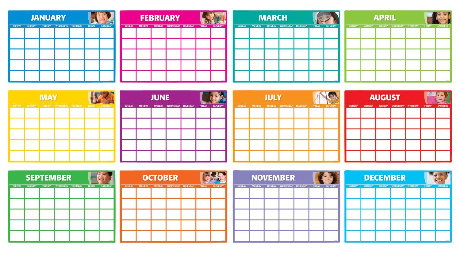 12 Months Blank Calendar Bulletin Board | Calendar inside Fill In Calendar