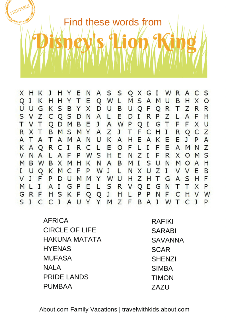 14 Free Disney Printable Word Searches, Mazes, Games intended for Disney World Word Search