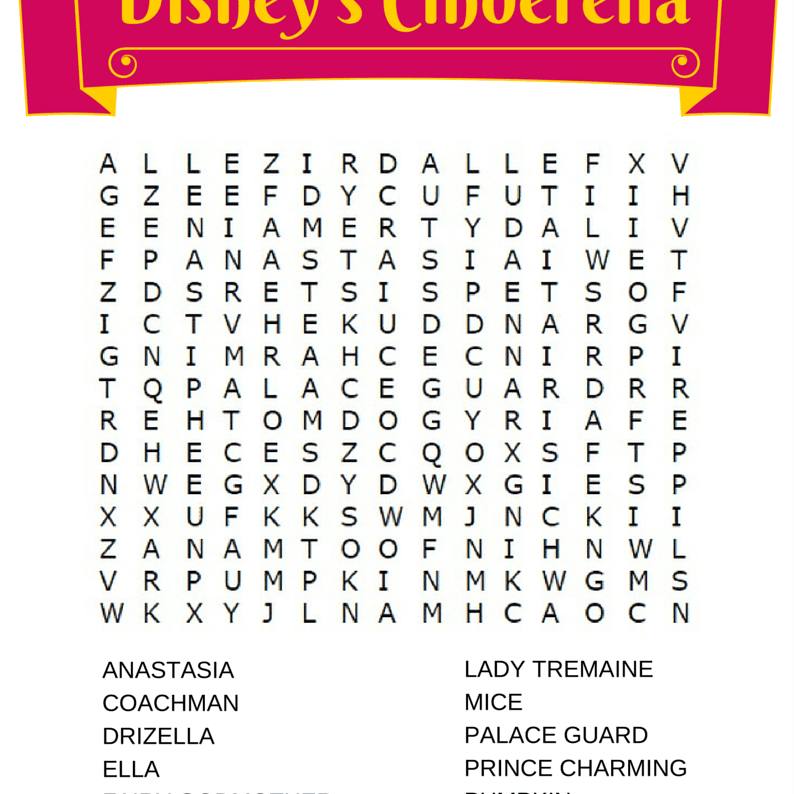14 Free Disney Printable Word Searches, Mazes, Games within Disney Movies Word Search